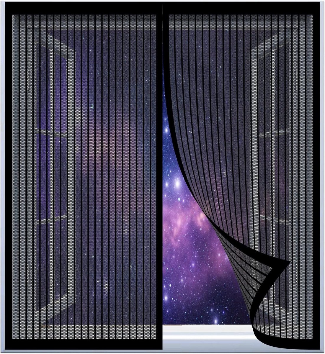 Magnetisch Hor Deur 60x175 cm Zwart - Insectenwerend Voor Openslaande Deuren en Schuifdeur