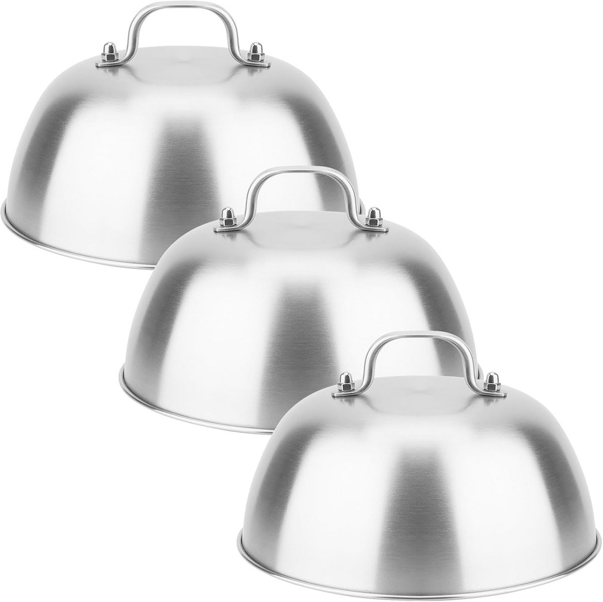 Set van 3 RVS Smeltkappen voor Burgers en Grillen (16cm)