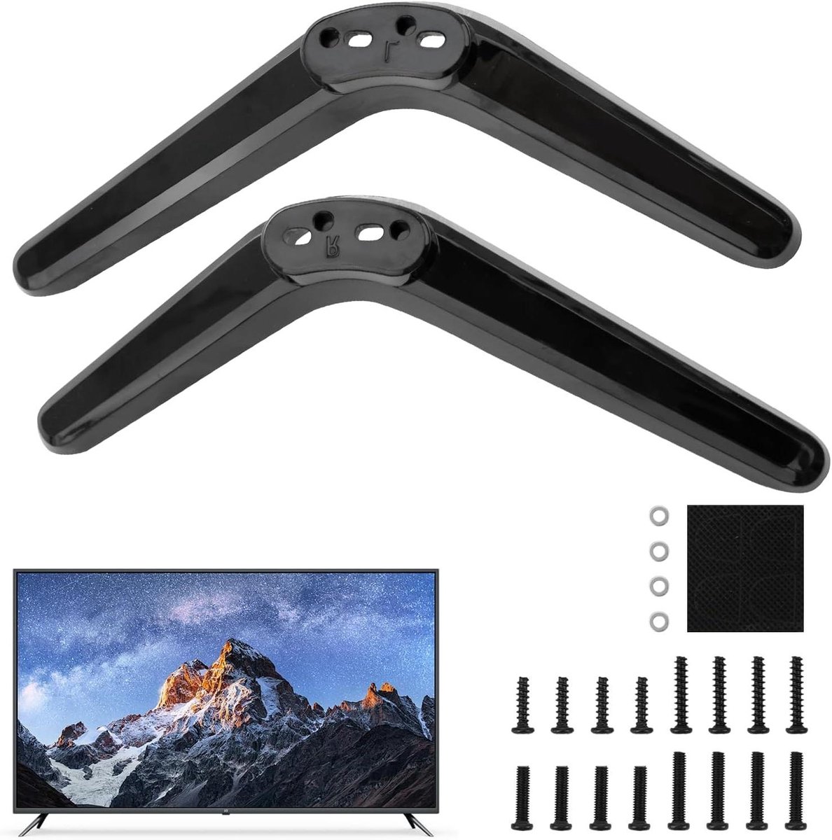TV-standaard met schroevenset voor platte schermen 17-20 mm - Universeel, antislip