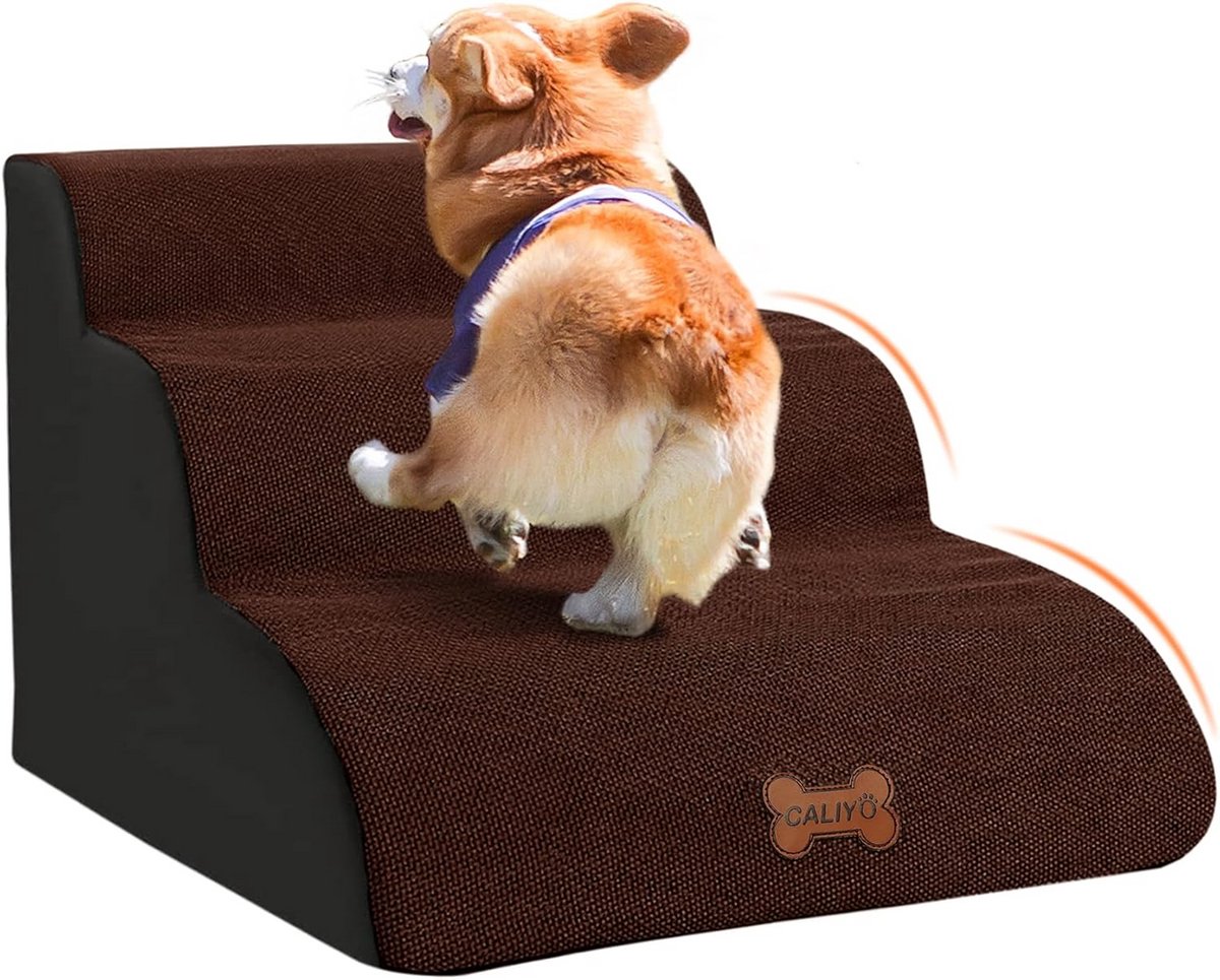 Hondentrap 3 Trede voor Kleine Honden en Katten, Anti-Slip en Wasbaar