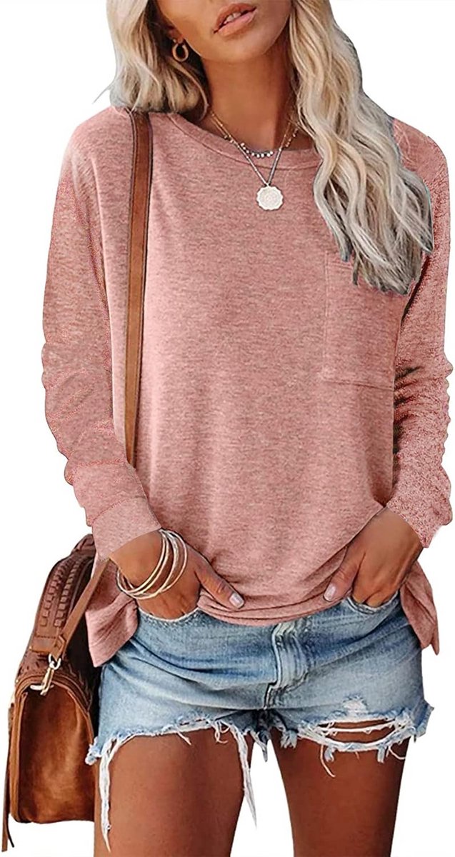Dames Kleurblok Hoodie met Strepen en Kangoeroezak