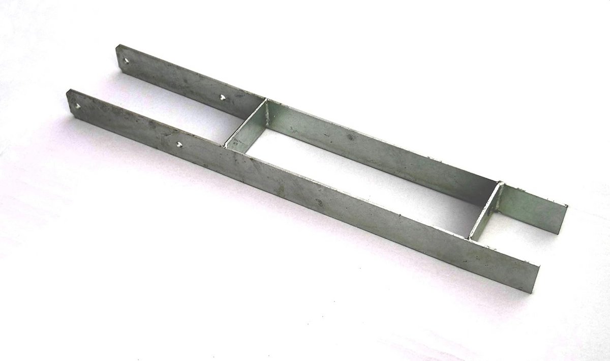 Verzinkte H-Paaldrager 140x800mm voor Houten Palen - Sterke Grondanker voor Hekken en Carports