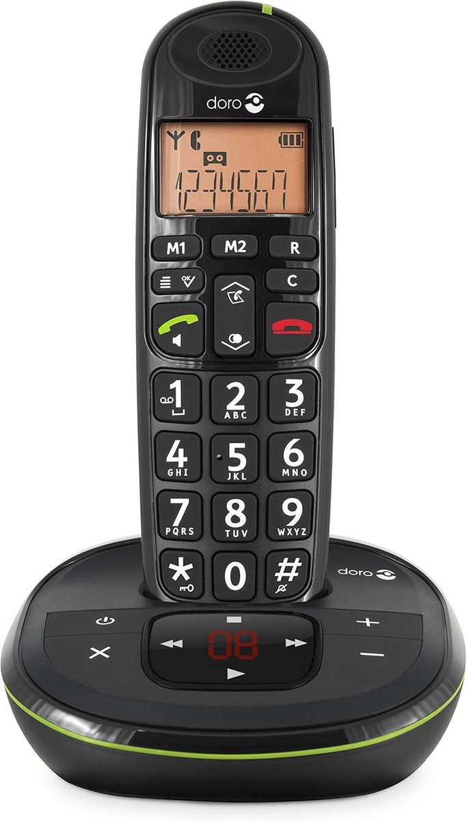 Draadloze DECT telefoon met groot display en eenvoudige bediening