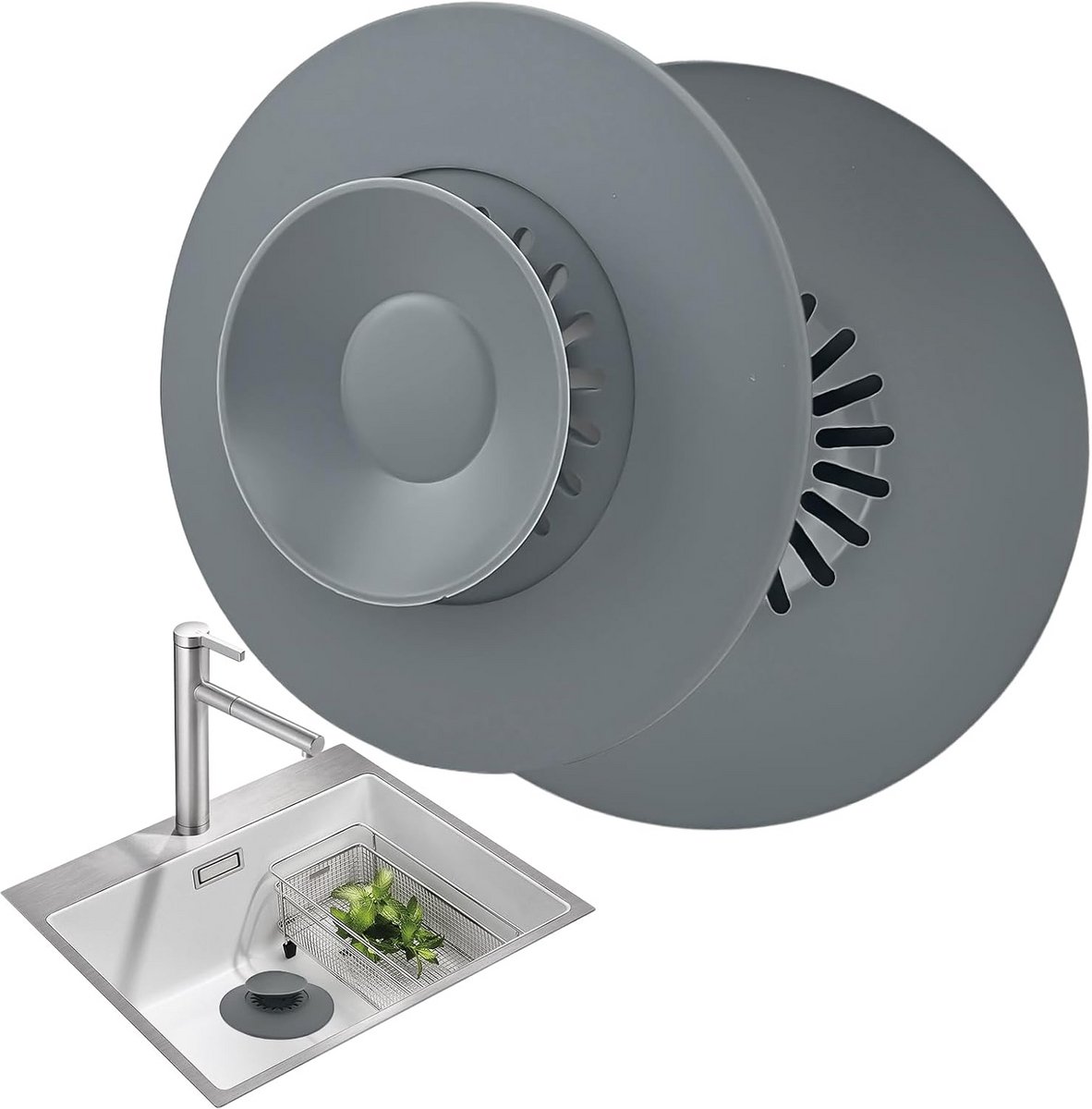 2x Universele Afvoerstop Bad en Keuken - Verstopping Voorkomen met Siliconen Doucheputzeef