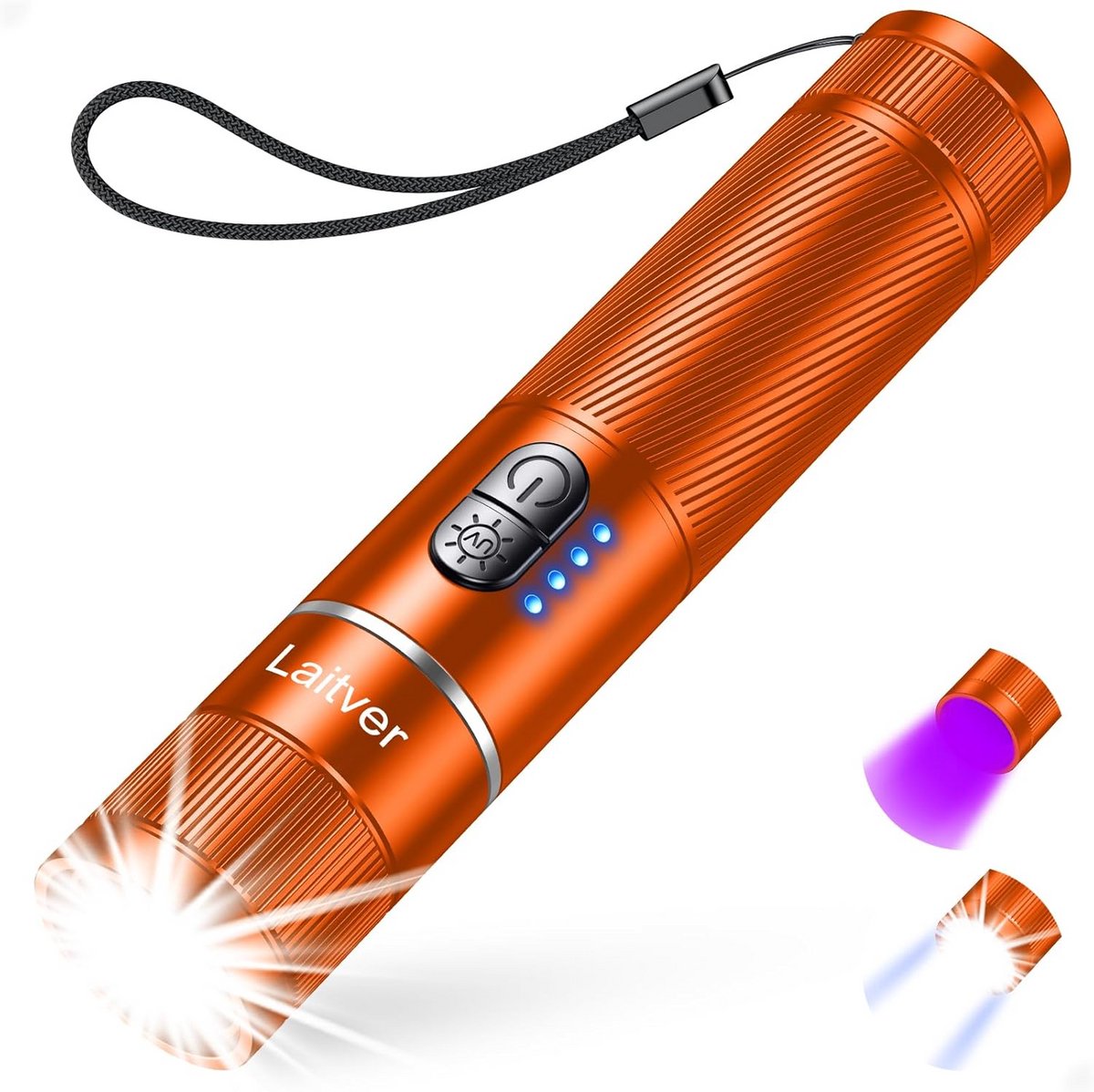 Oplaadbare 2-in-1 UV LED Zaklamp met Zoombare Spot - 395nm en Wit Licht, 6 Modi
