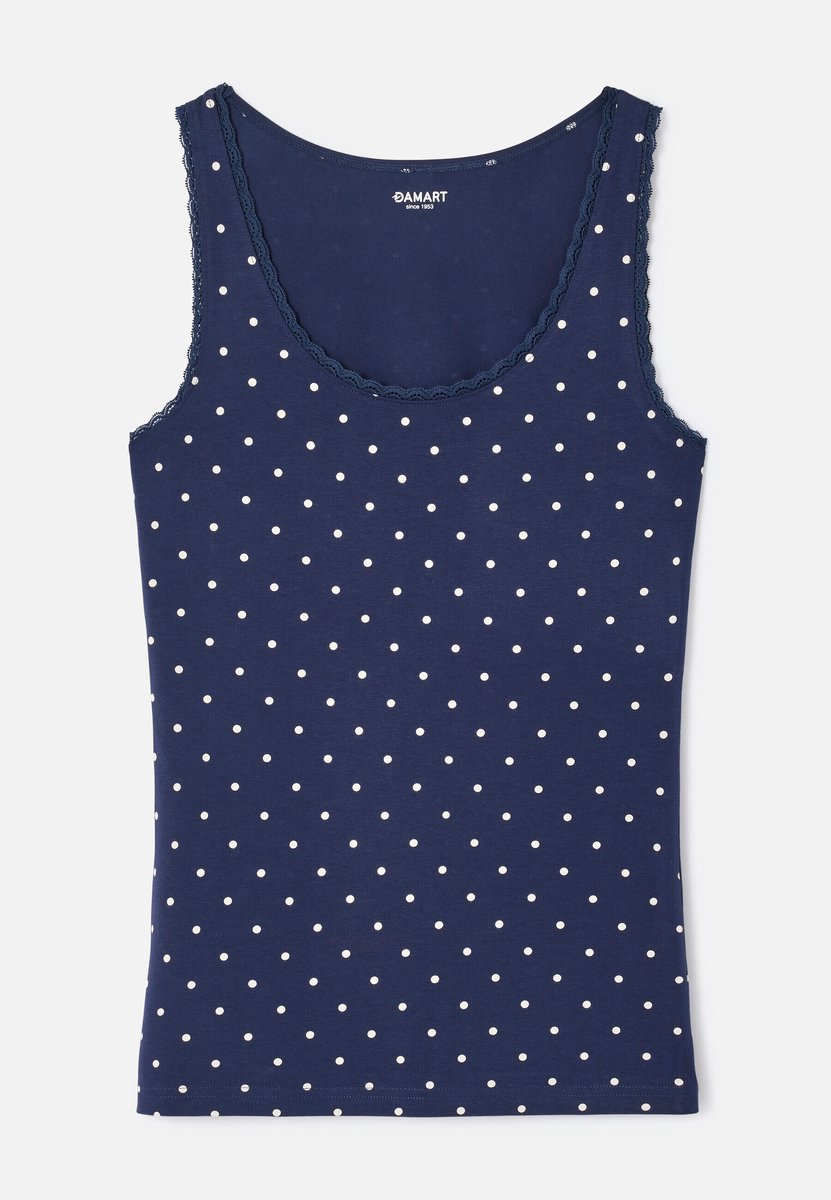 Damart - Tanktop Essential elastisch jersey breisel - Dames - Blauw - 42-44 (M)