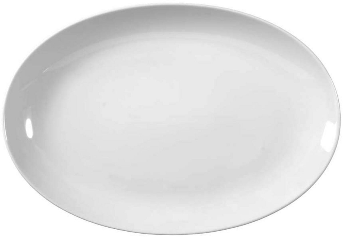 Ovale Serveerschaal Wit Porselein 35 cm - Tijdloos Design
