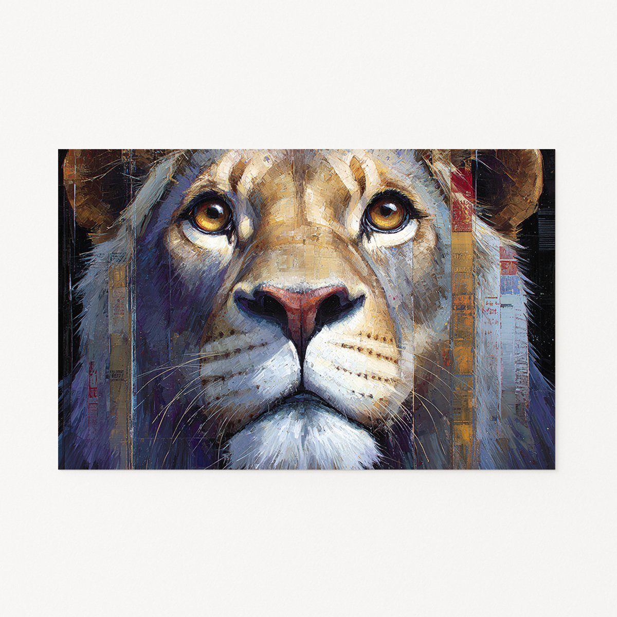 Leeuw muurdecoratie - Wanddecoratie modern - 150x100 cm