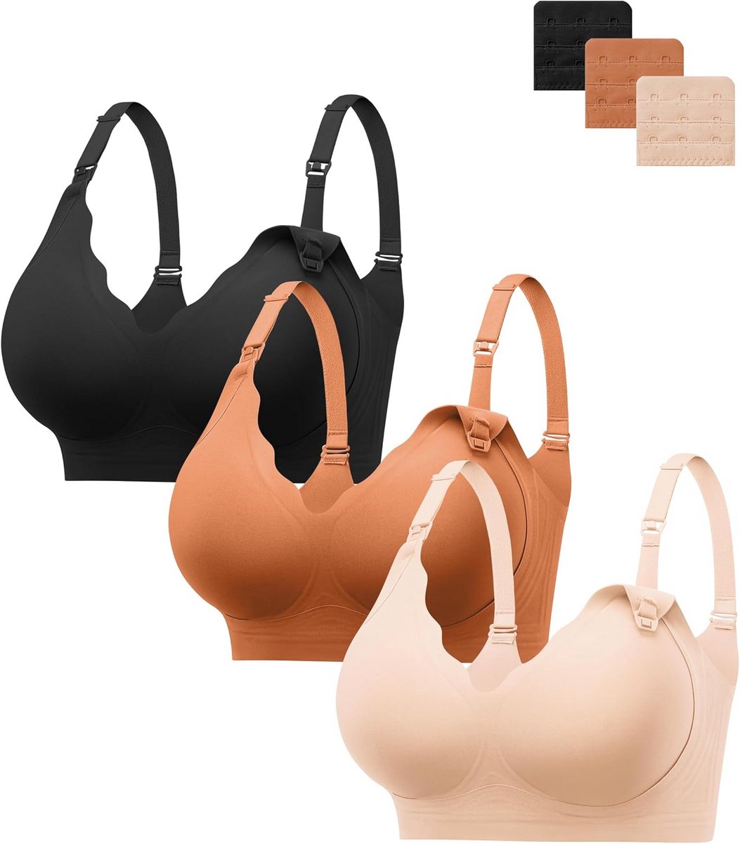 Comfortabele Naadloze Borstvoedingsbeha met Slaap Bralette Functie en Verlengstuk