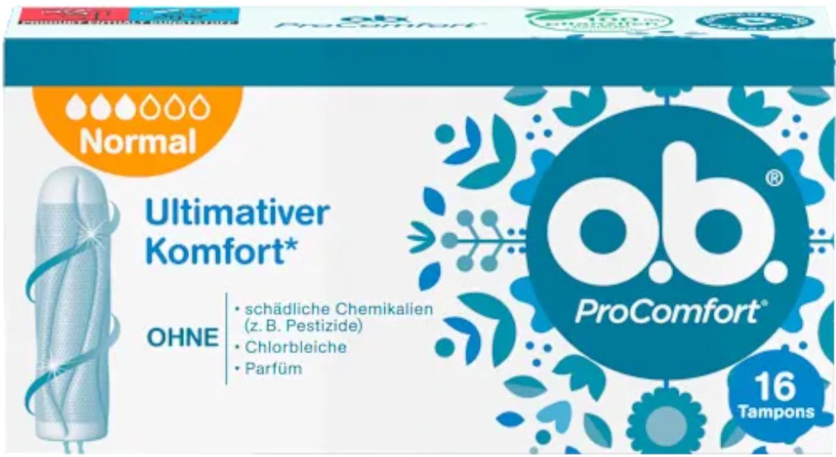 6x O.B. Tampons Comfort Normal 16pcs