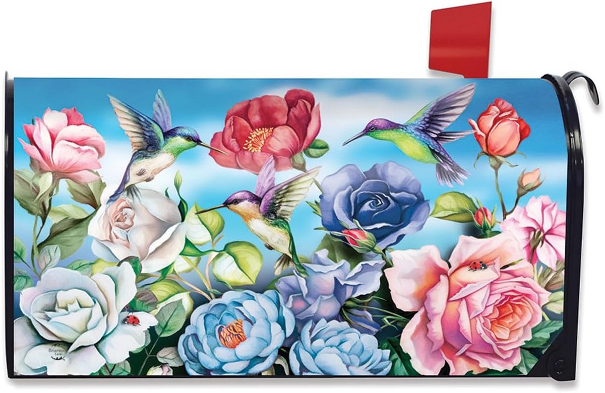 Decoratieve Magnetische Brievenbushoes - Kolibrie en Rozen - Lente & Zomer Buiten Decoratie
