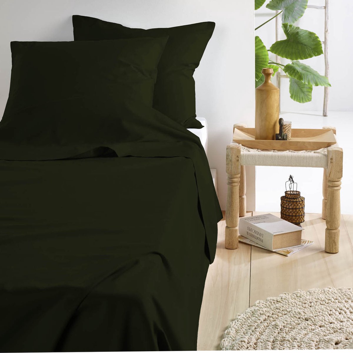 De Witte Lietaer Lakenset Olivia Kahki - 280 x 280 cm + 2x 60 x 70 cm - Satijnkatoen