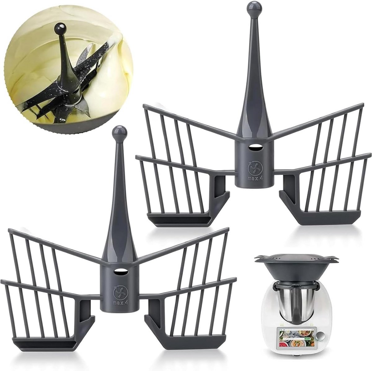 Vlinder Garde Accessoire voor Keukenmachine Mixers, Set van 2 stuks