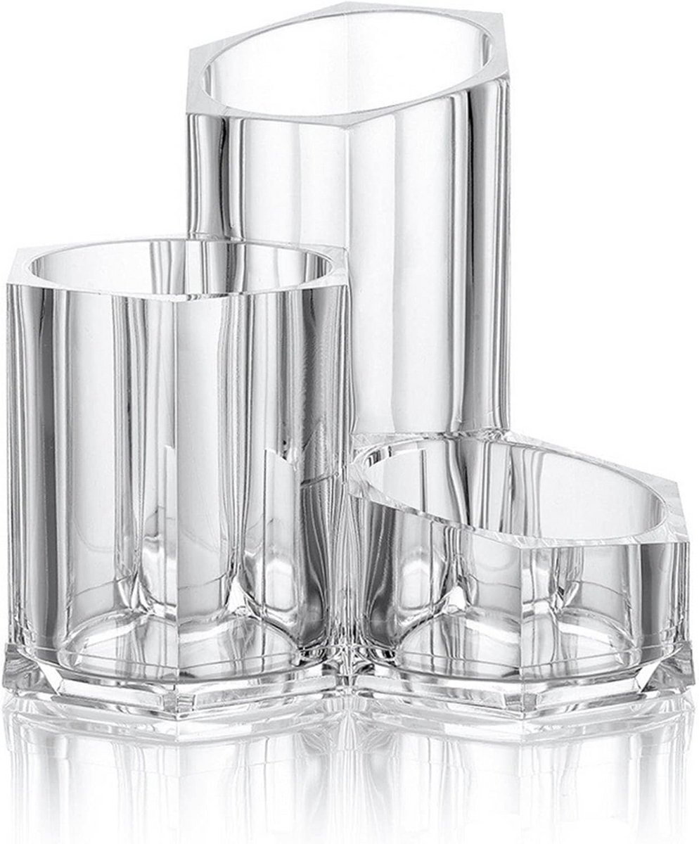 Acryl Make-up Organizer met 3 Vakken voor Kwasten en Diversen