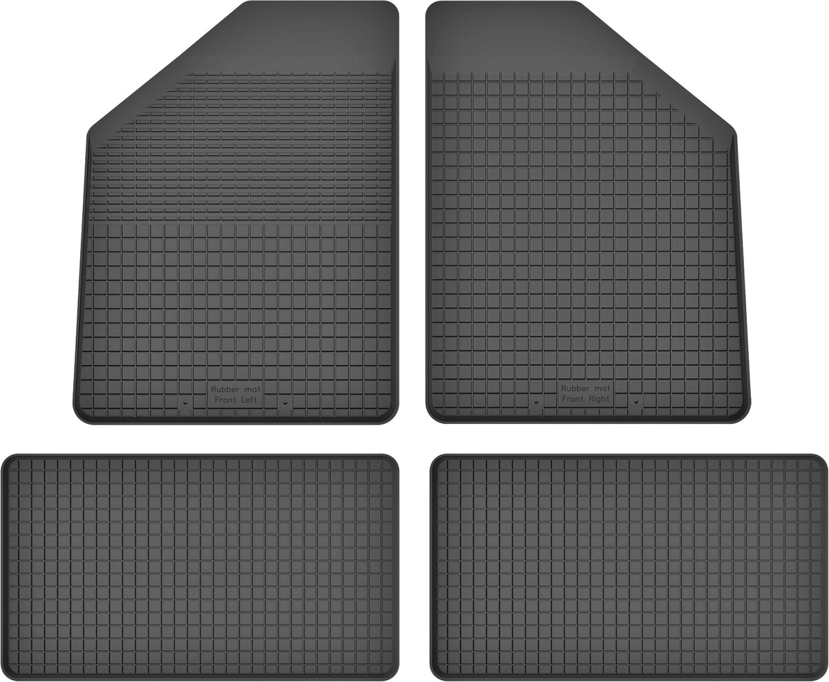 Wielganizator BasicProtect - Rubberen Autovloermatten - 4 Stuks - Antislip - Weerbestendig