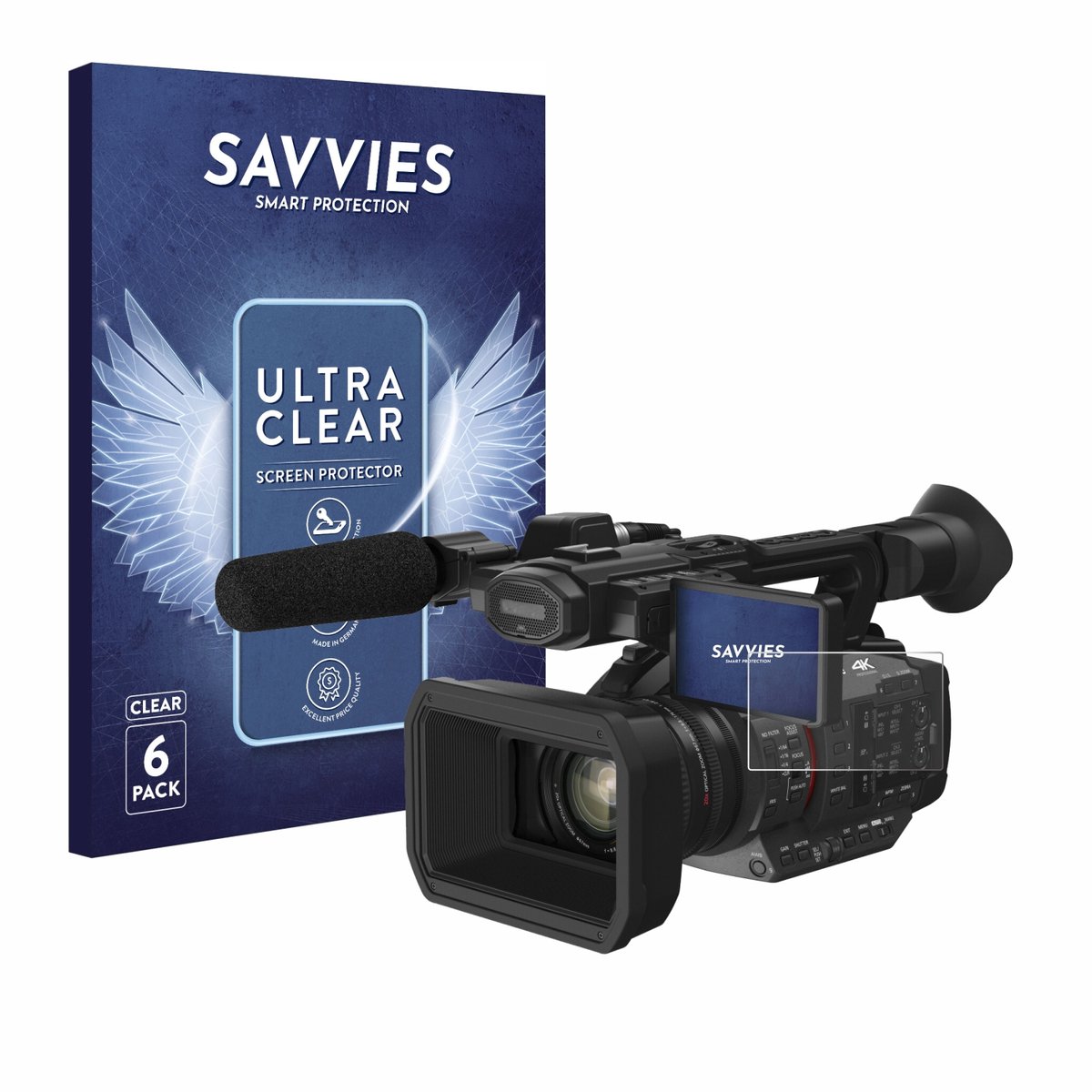 Savvies - Screenprotector voor Panasonic HC-X2 - Folie Beschermfolie transparant 6 Stuks
