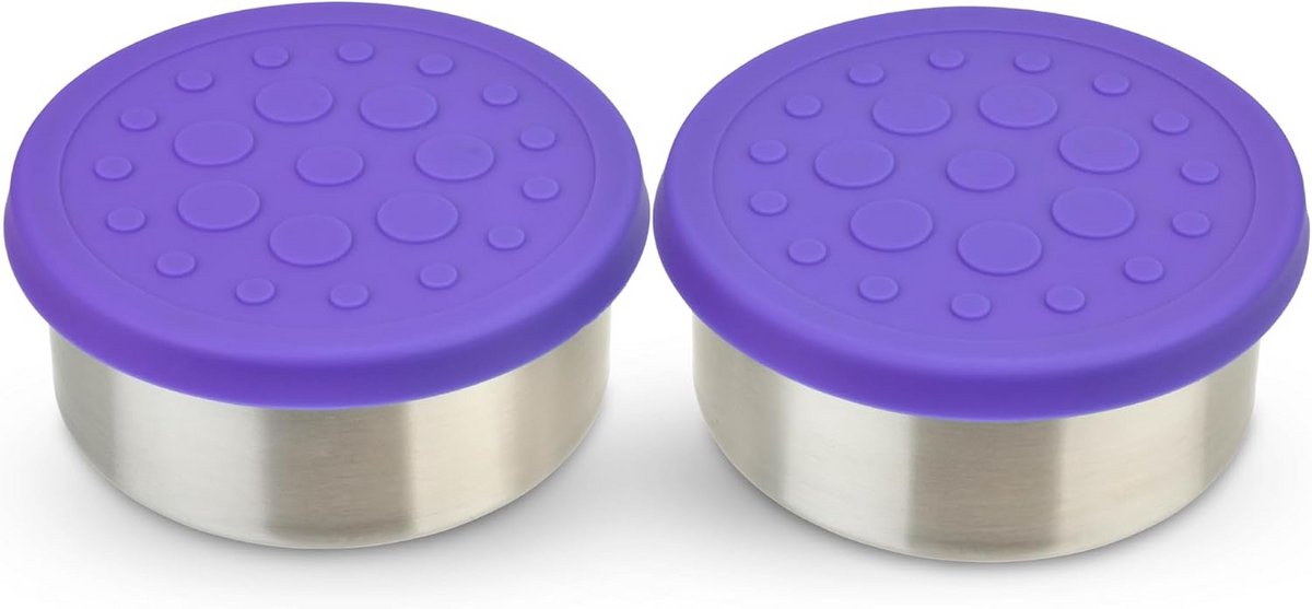 Set van 2 Lekdichte RVS Dip Containers met Siliconen Deksel voor Lunchbox