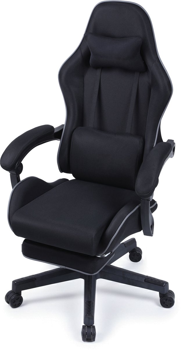 VDD Gaming Gamestoel met Massagefunctie en Voetsteun Zwart - afbeelding 3