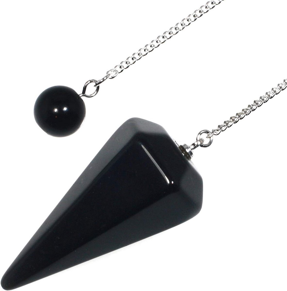 Zwarte Obsidiaan Kristallen Pendel voor Waarzeggerij en Chakra Healing