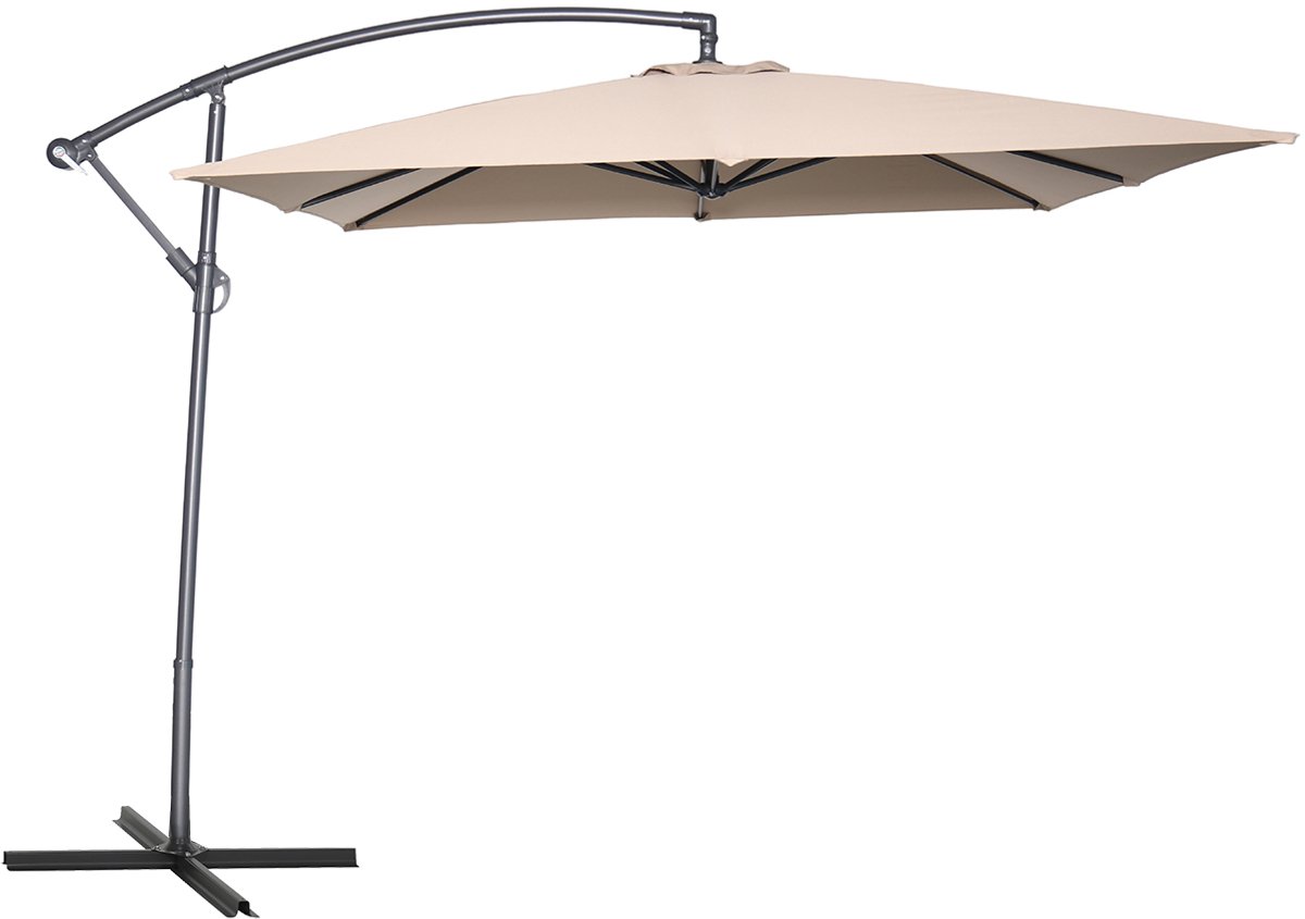 Corfu parasol - 250x250 cm - carbon black - taupe