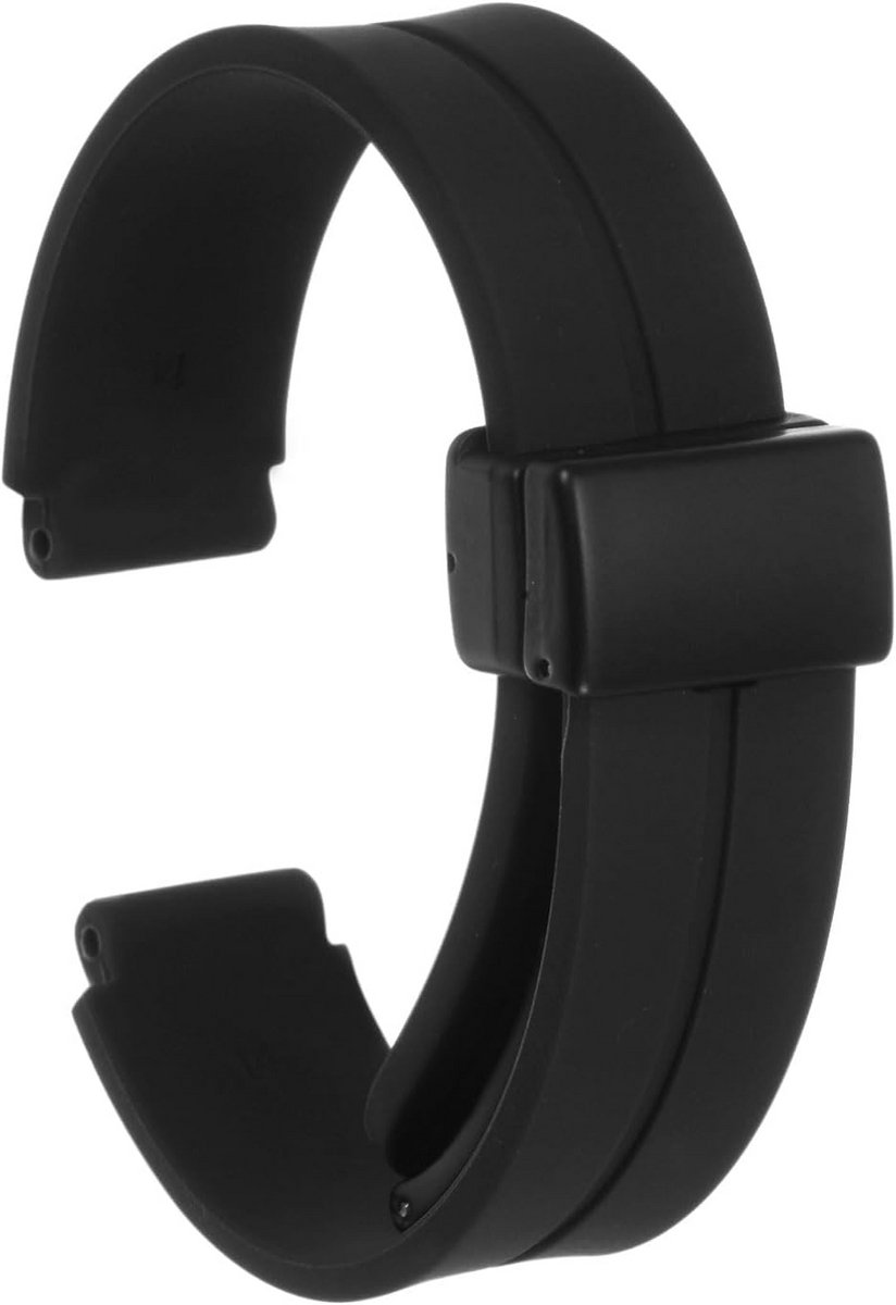 Silicone Horlogeband 14 mm Zwart Quick Release Waterdicht met Magnetische Sluiting