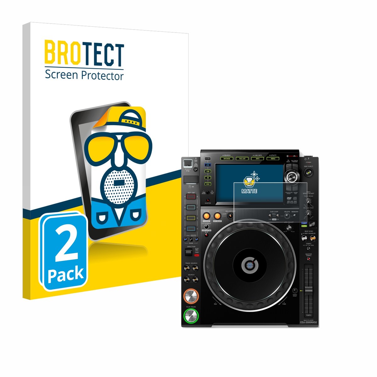 BROTECT - Screenprotector voor Pioneer CDJ-2000NXS2 - Folie Beschermfolie matte 2 Stuks