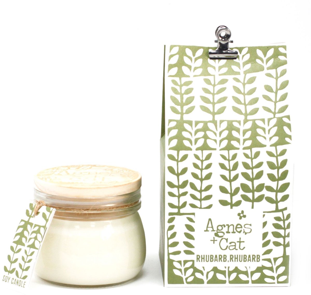 Ancient Wisdom 4x 180g Sojawas Kaars in Kilnerpot met Geschenkdoos - Rhubarb Rhubarb wit
