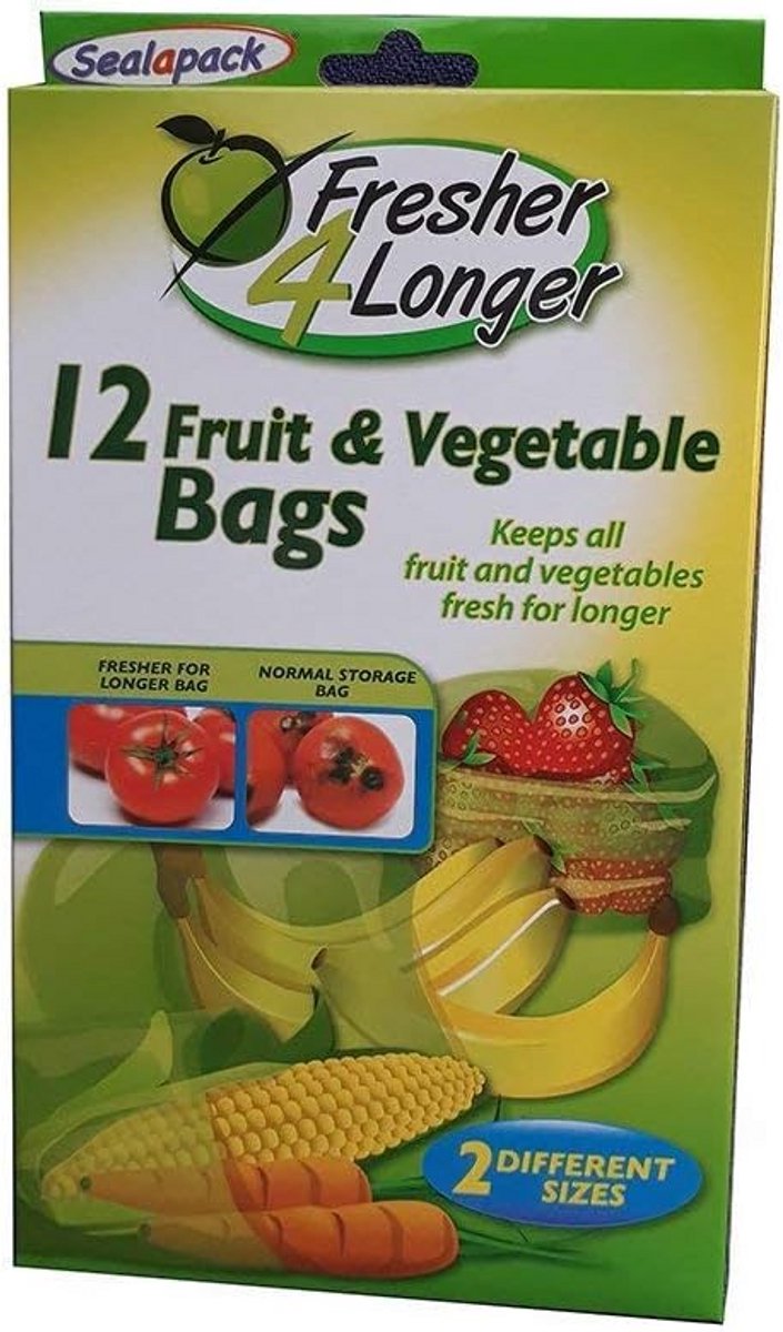 2x 12 Herbruikbare Fresh Bags voor Fruit en Groente - Langer Houdbaar