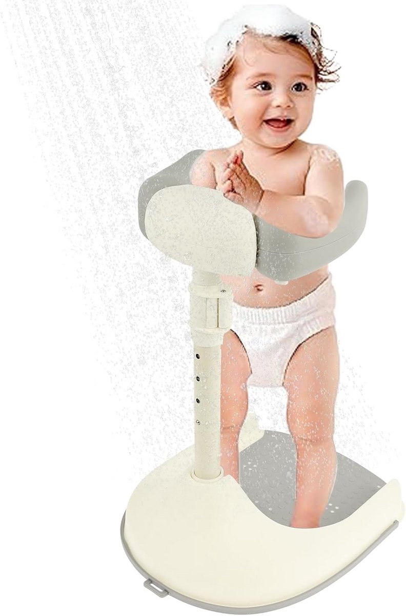 Inklapbare Douchestandaard voor Baby 4 Hoogtes Instelbaar Antislip Voor Kinderen 6-36 Maanden
