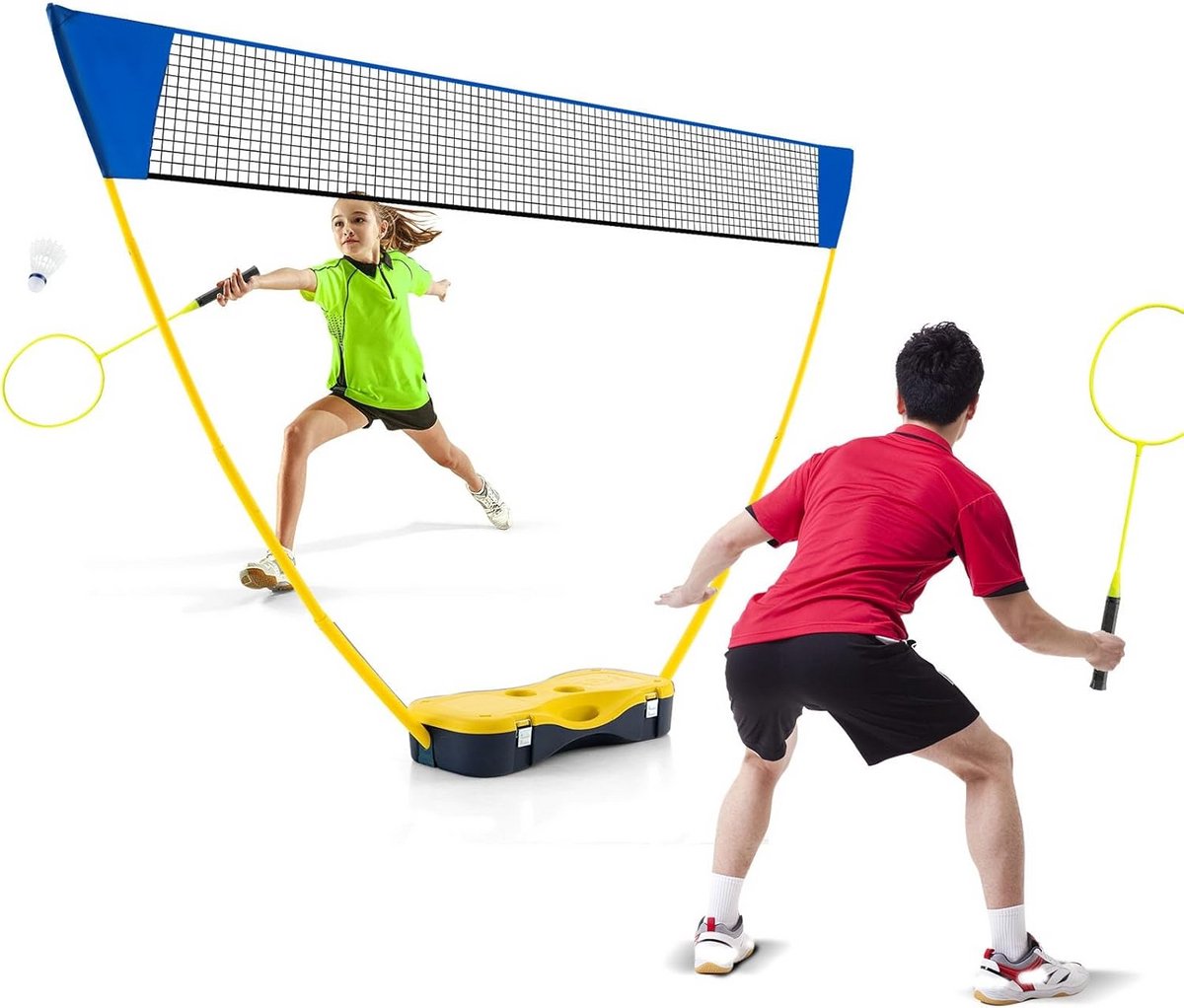 Draagbare Badmintonset met Net en Accessoires voor Buiten en Binnen