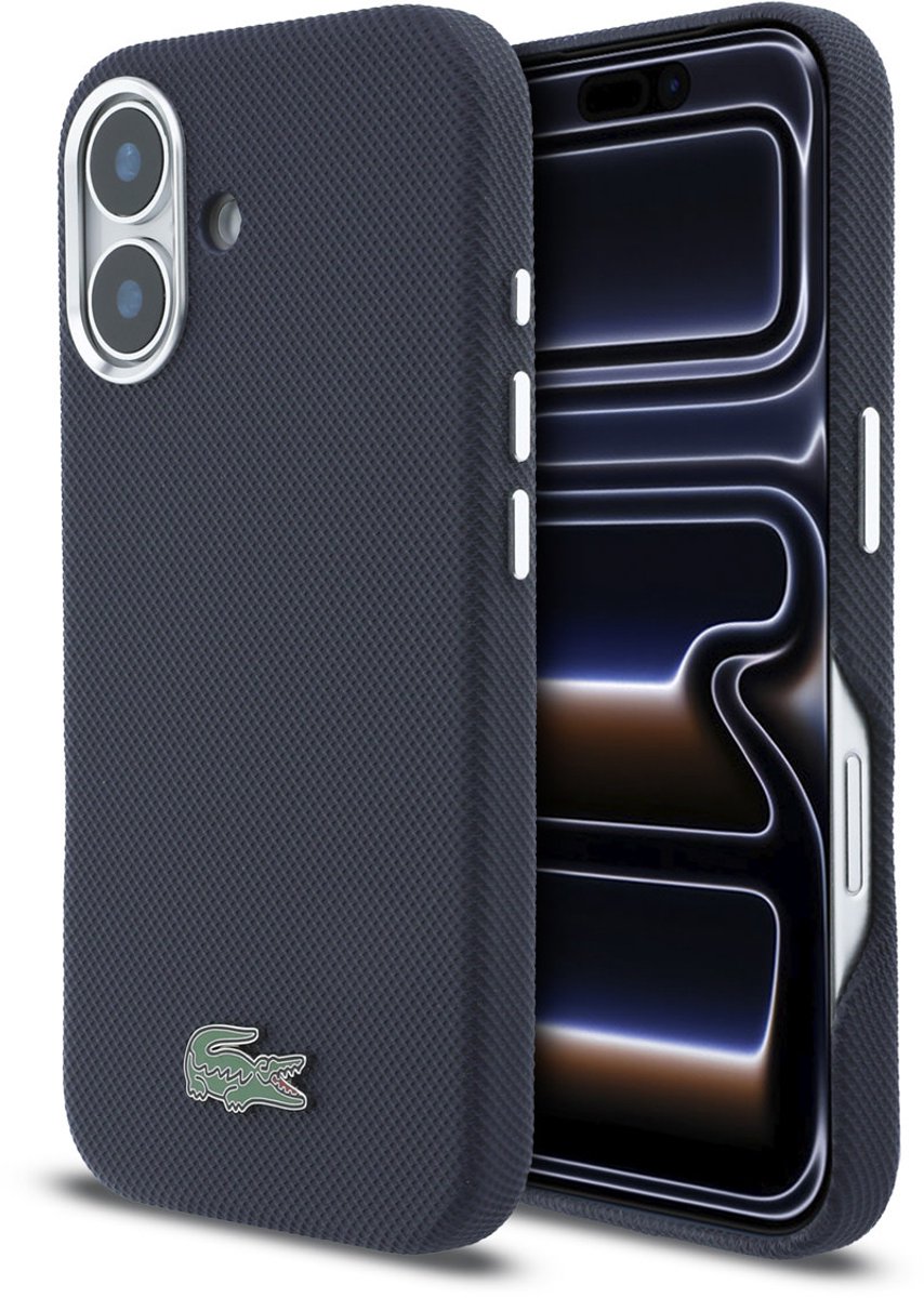 Lacoste Back Cover Case - iPhone 16 - Navy - MagSafe-compatibel - Slank premium ontwerp