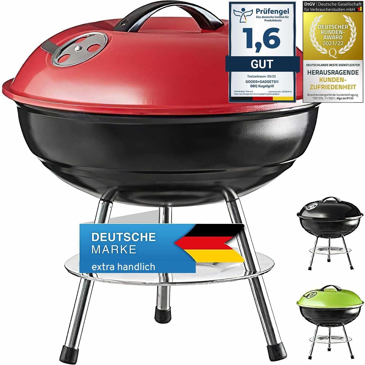 Compacte Ronde Houtskool Kettle BBQ Tafelgrill 40cm - Geëmailleerd