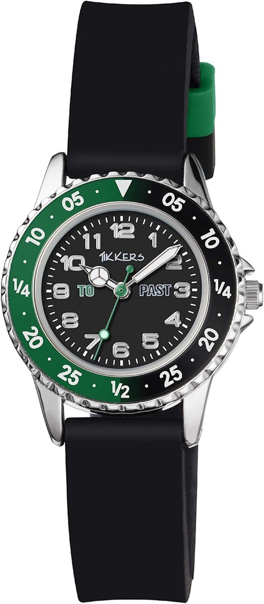 Jongens Analoog Kwarts Horloge met Siliconen Band en Tijdleer-Bezel