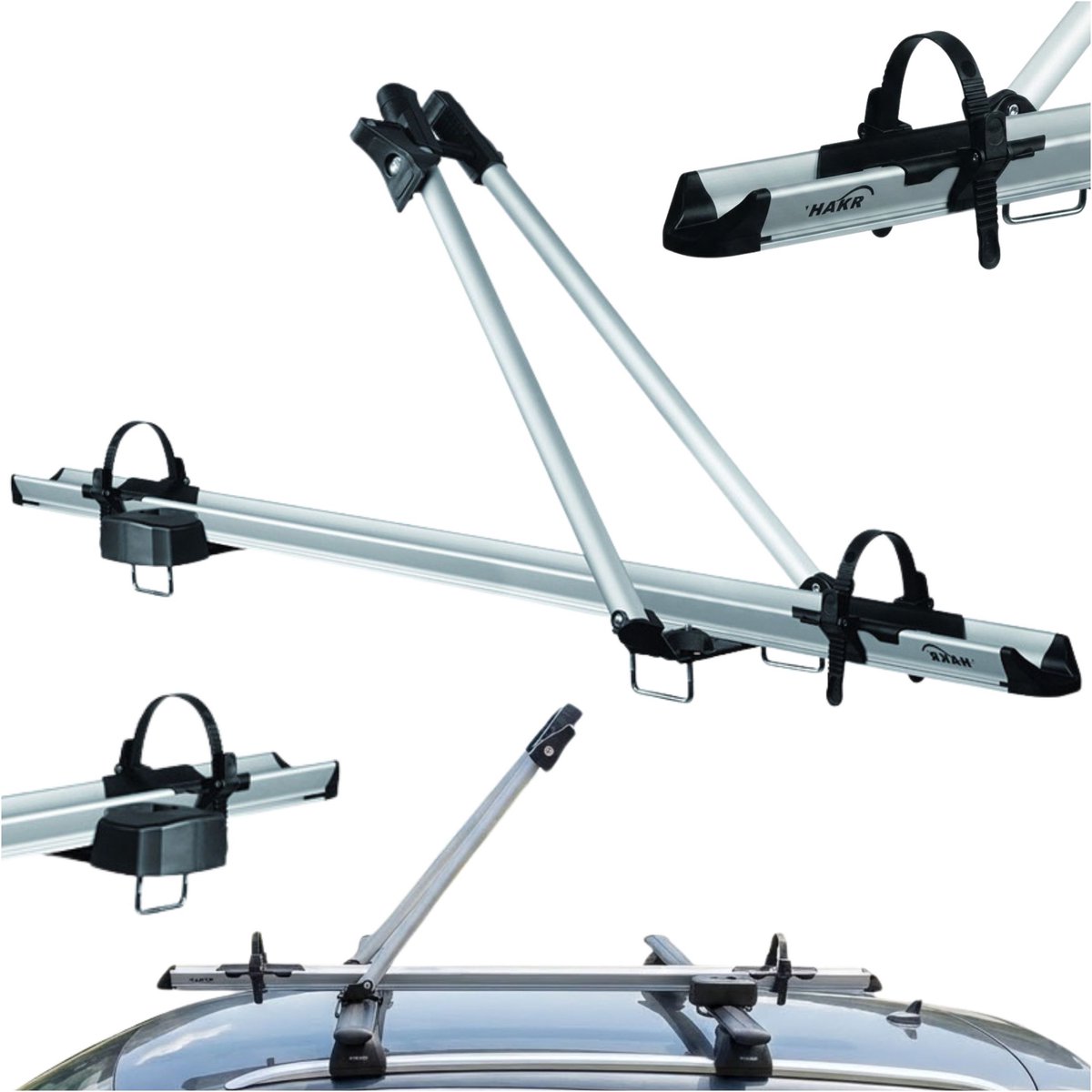 Dakdrager fietsendrager HAKR SPEED ALU aluminium zilver + slot