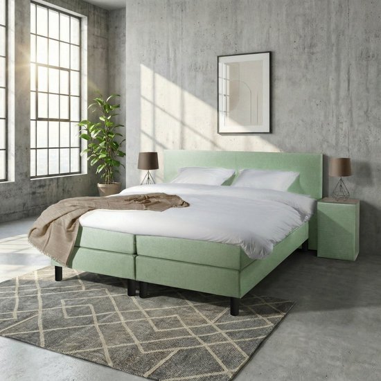Mörgenn Boxspring Comforta - Pocketvering - Groen - 200x210 cm ...