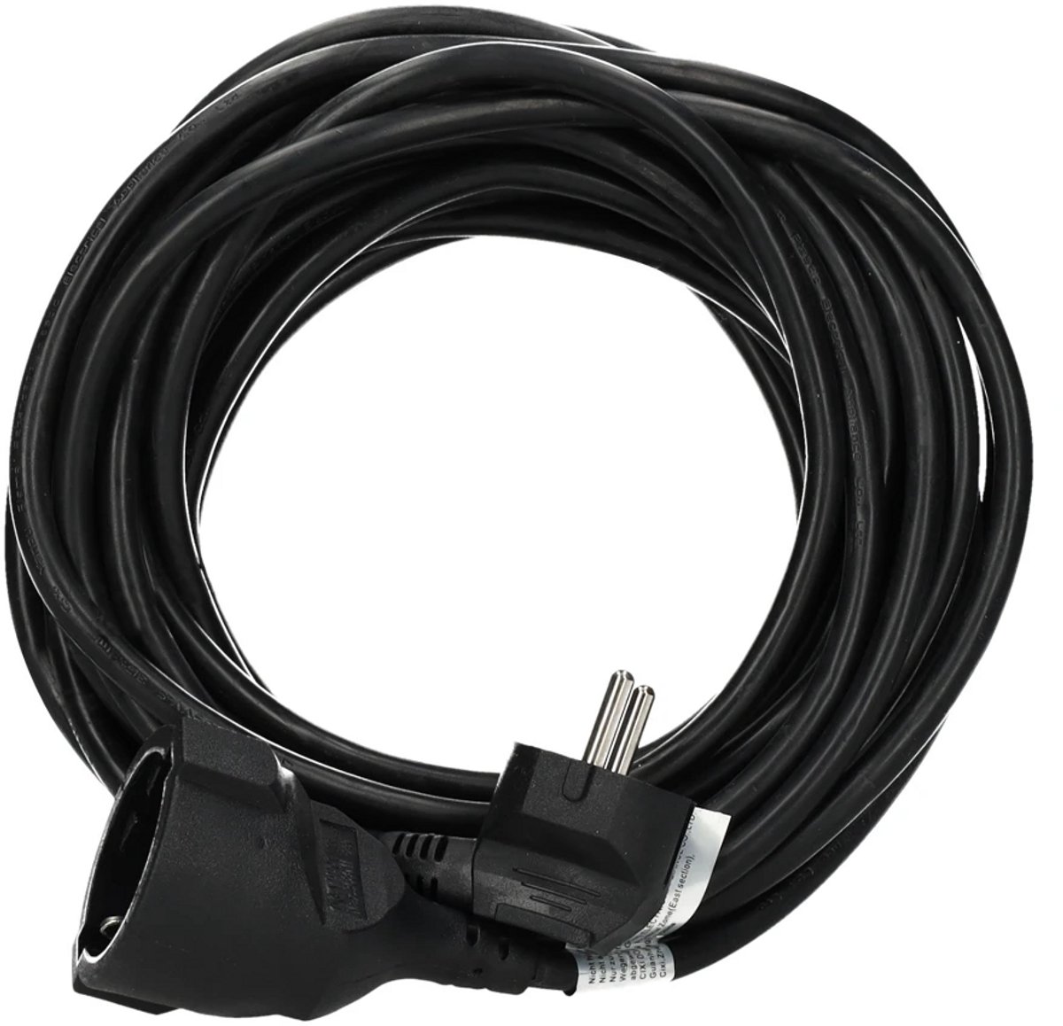 EMhub verlengsnoer 10 meter H05VV-F 3x1.5 met Schuko en contrastekker - zwart (4087111)