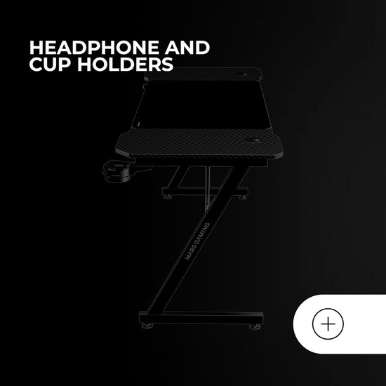 Ergonomisch Gaming Bureau met Carbon Oppervlak en XXL Muismat van Merkloos — afbeelding 4