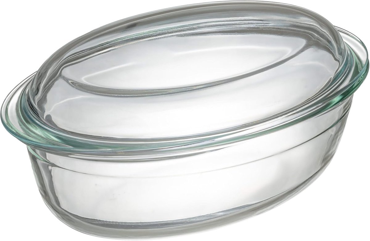 Ovale Ovenschaal met Deksel (32x20x14 cm) - Hittebestendig Glas
