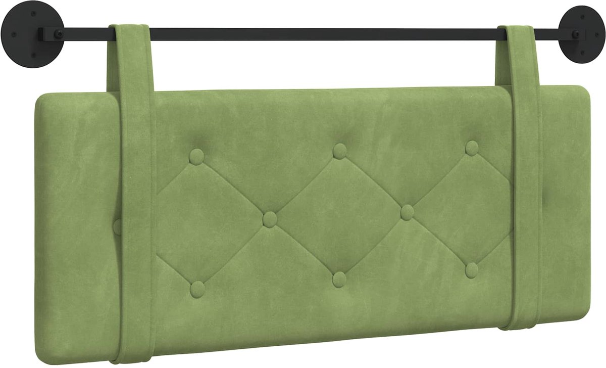 vidaXL - Hangend - hoofdbord - Lichtgroen - Fluweel