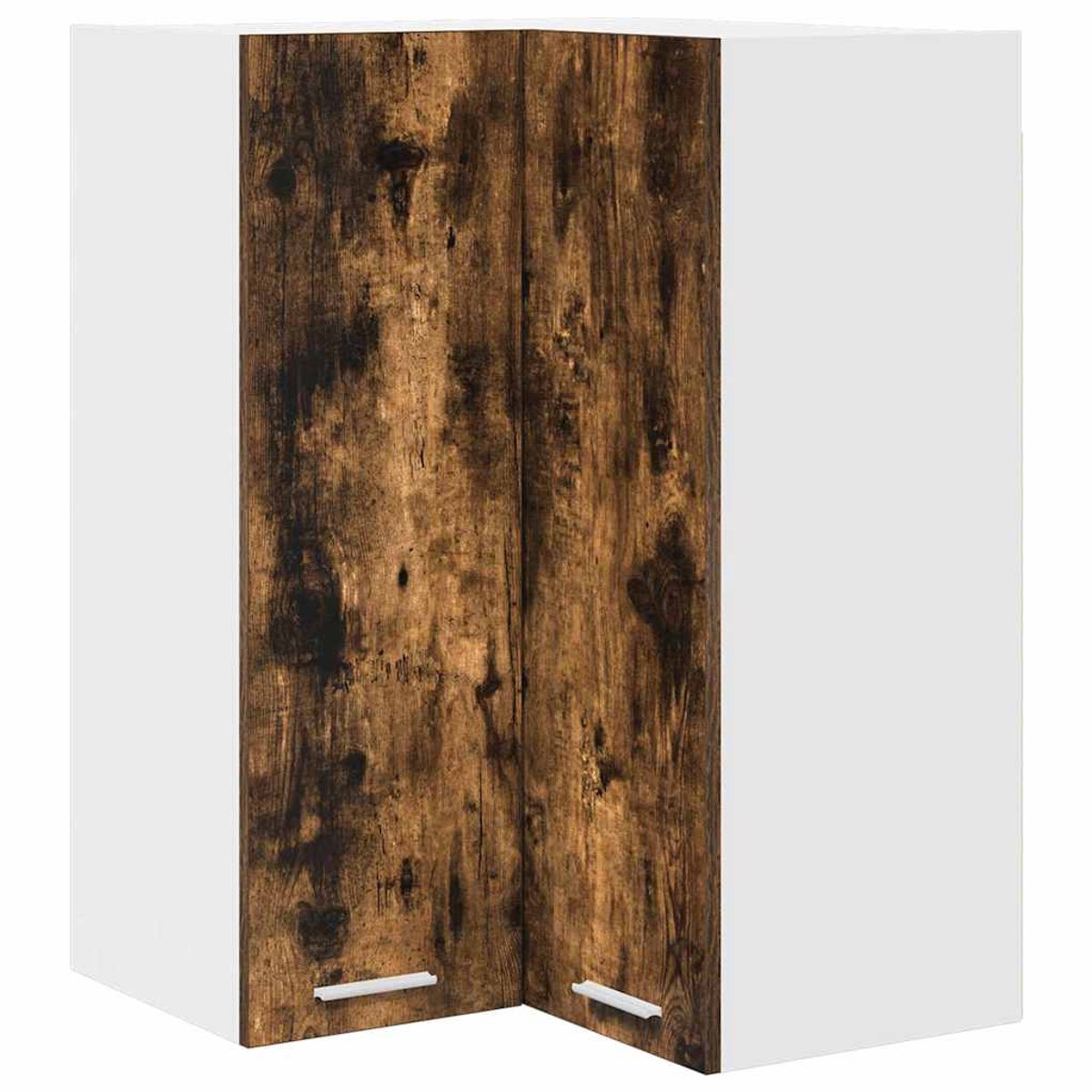 vidaXL Hangkast - Gerookte - Eik - en - Wit - 57 - x - 57 - x - 80 - cm - Bewerkt - hout