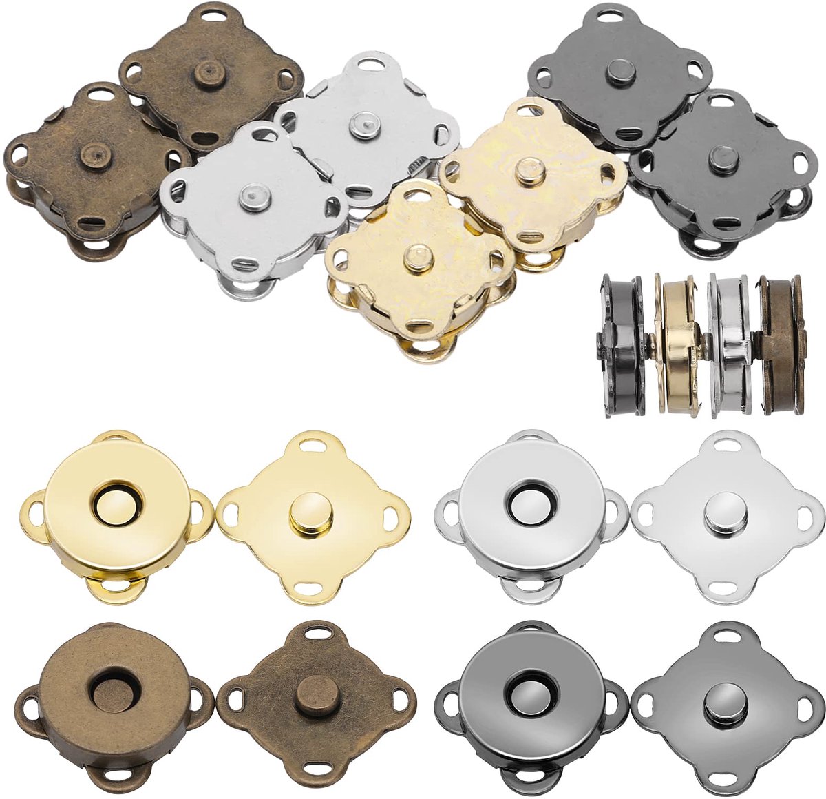 Magnetische Druckknöpfen - Set van 16 - 14mm Magnetknoppen in 4 Kleuren