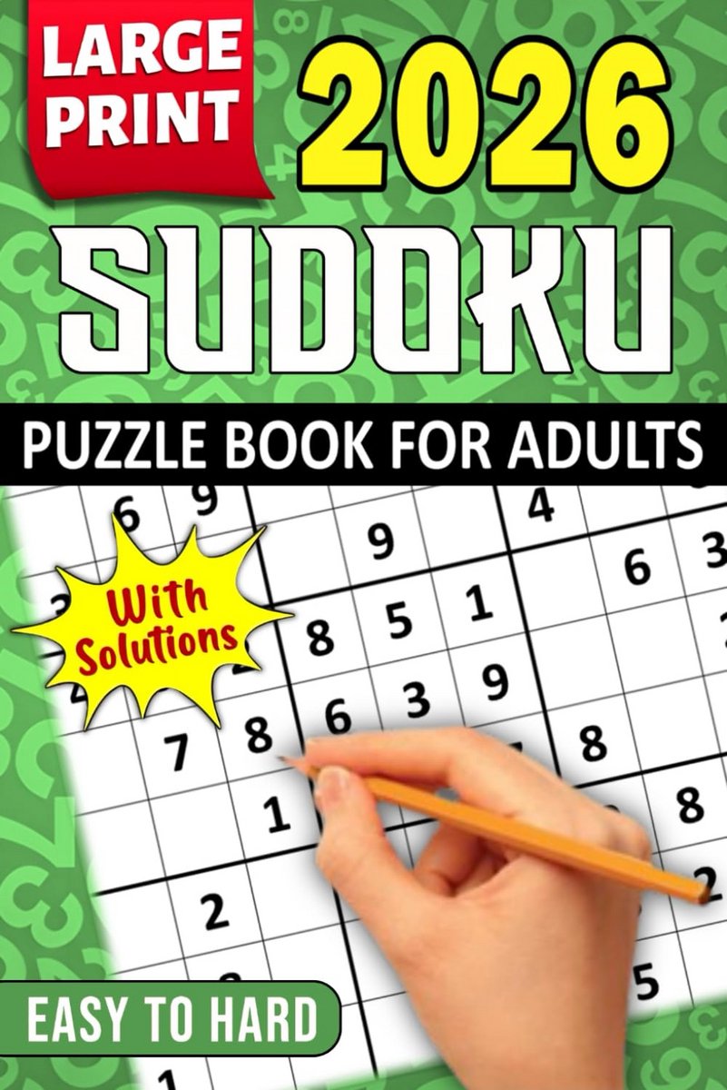 Grote Sudoku Puzzelgids voor Volwassenen: 180 Puzzels Makkelijk tot Moeilijk