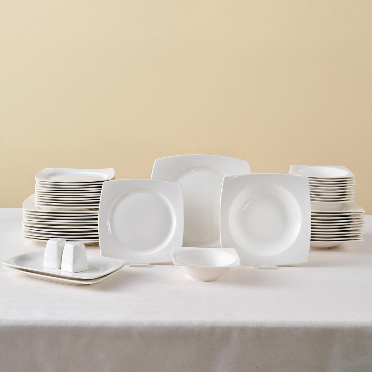 Luxe Porseleinen Servies Set Wit voor 12 Personen - 52 Delig Diner Tafelset