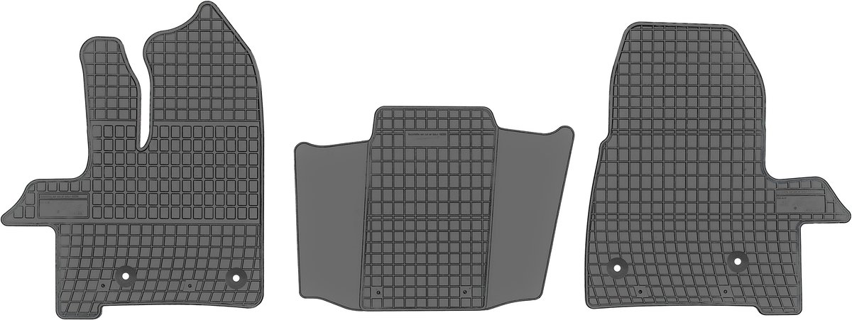Max-Dywanik Frogum Serie - Rubber Automatten - Ford Transit Custom VAN 2017 - Zwarte Structuur - Met Mocowania
