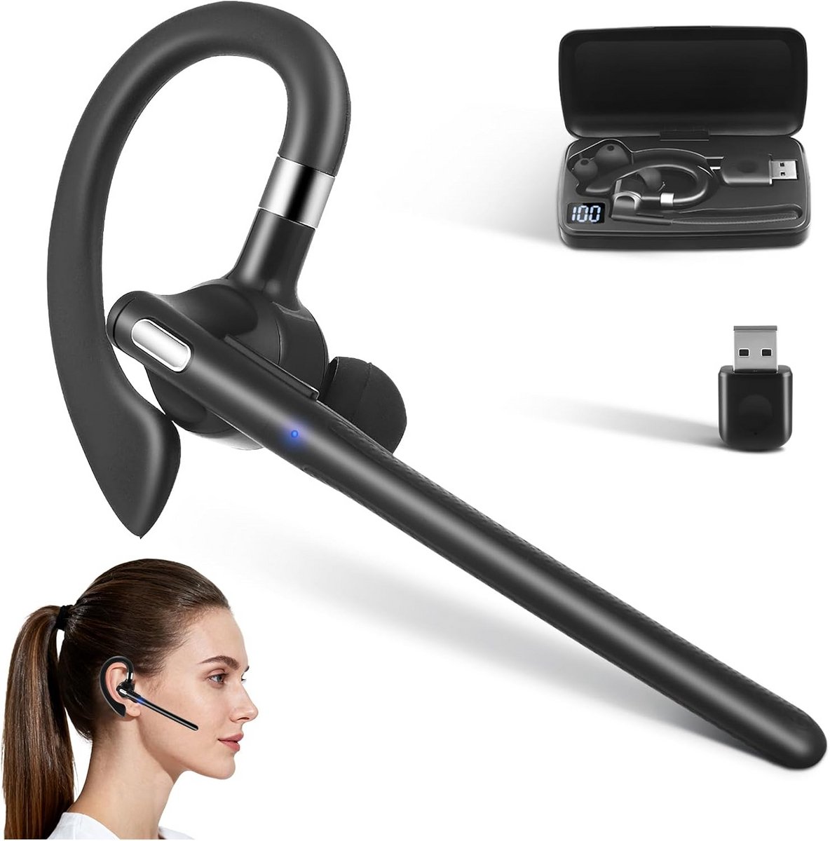 Draadloze Zakelijke Headset met Real-Time Taalvertaler en AI Ruisonderdrukking