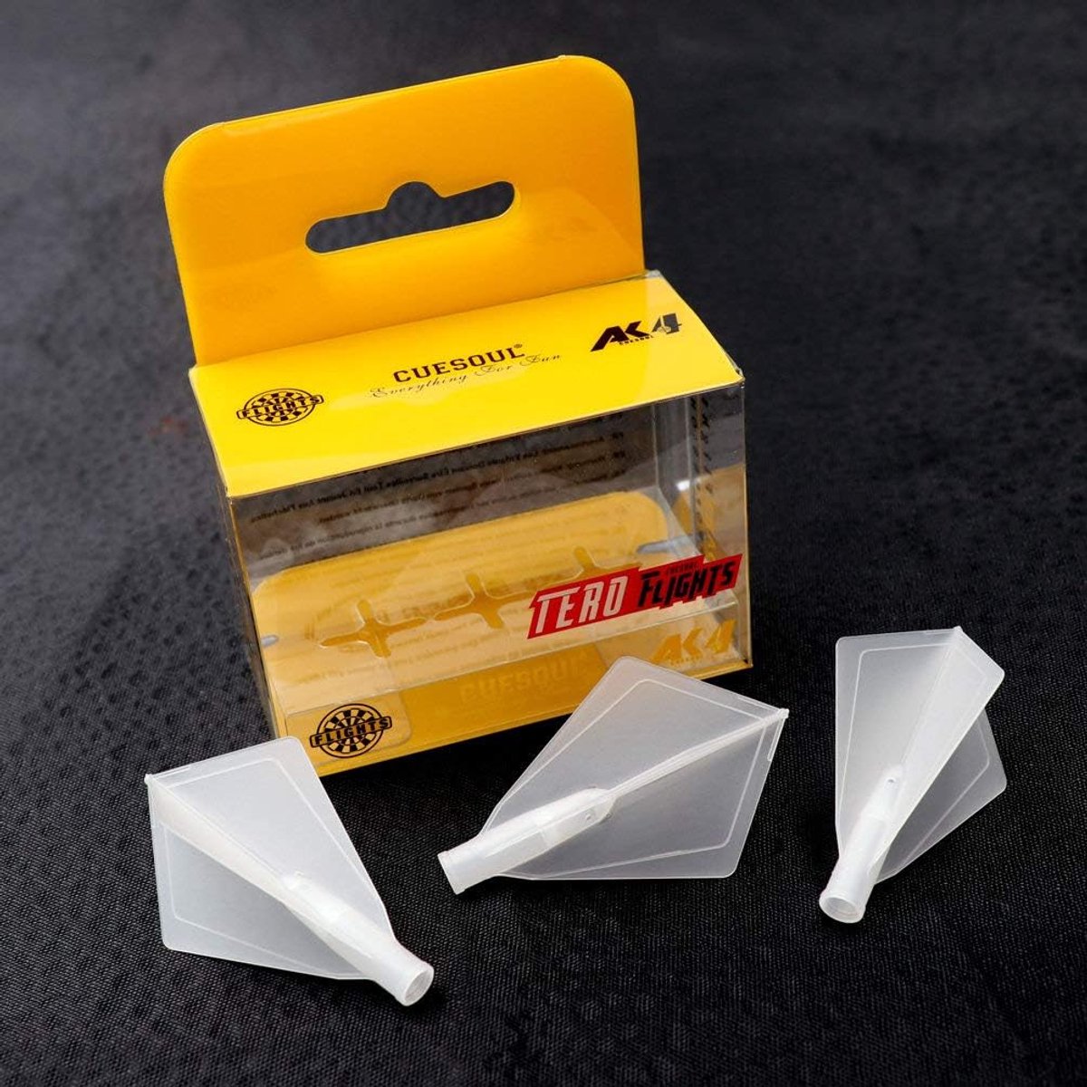 Set van 3 Transparante Dartflights in Diamantvorm voor Dartpijlen