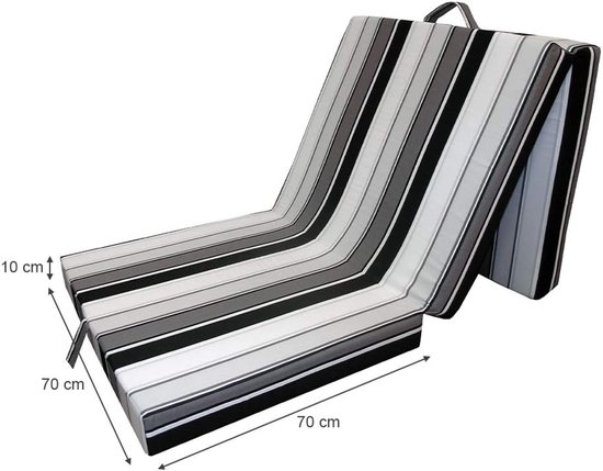 3-Delig Vouwmatras Logeerbed Schuim - 190 x 70 cm Zwart/Wit van Merkloos — afbeelding 4