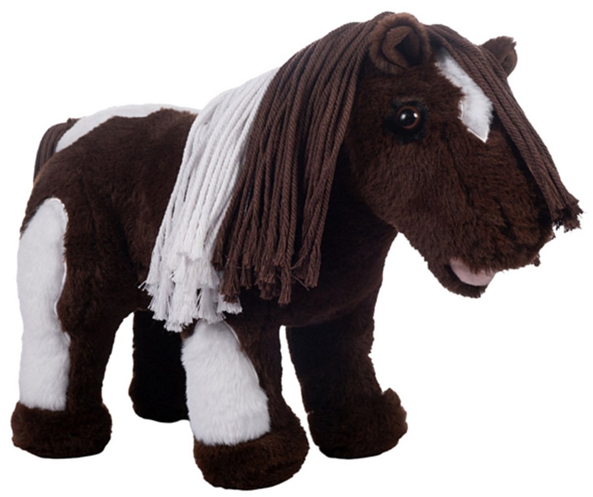 HKM - Pinto - Cuddle Pony - Speelgoed - Bruin - Wit
