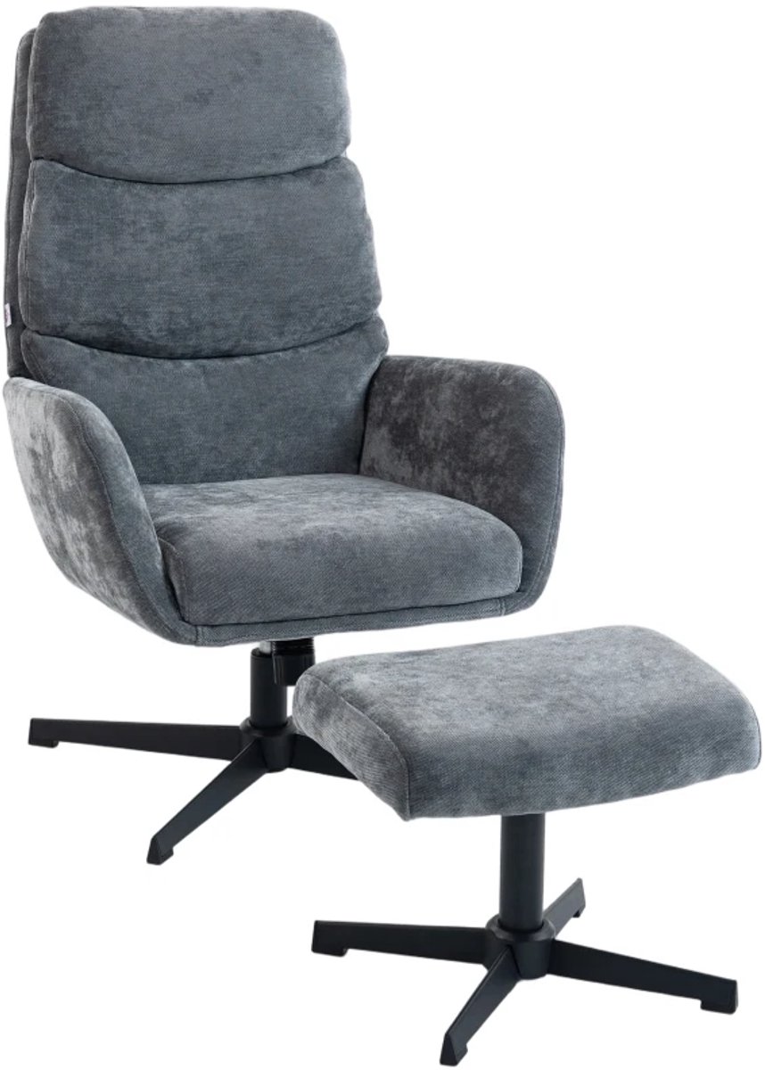 Relaxfauteuil met Voetenbank - Fauteuil met Hoge Rugleuning- Moderne Relaxstoel - tot 120