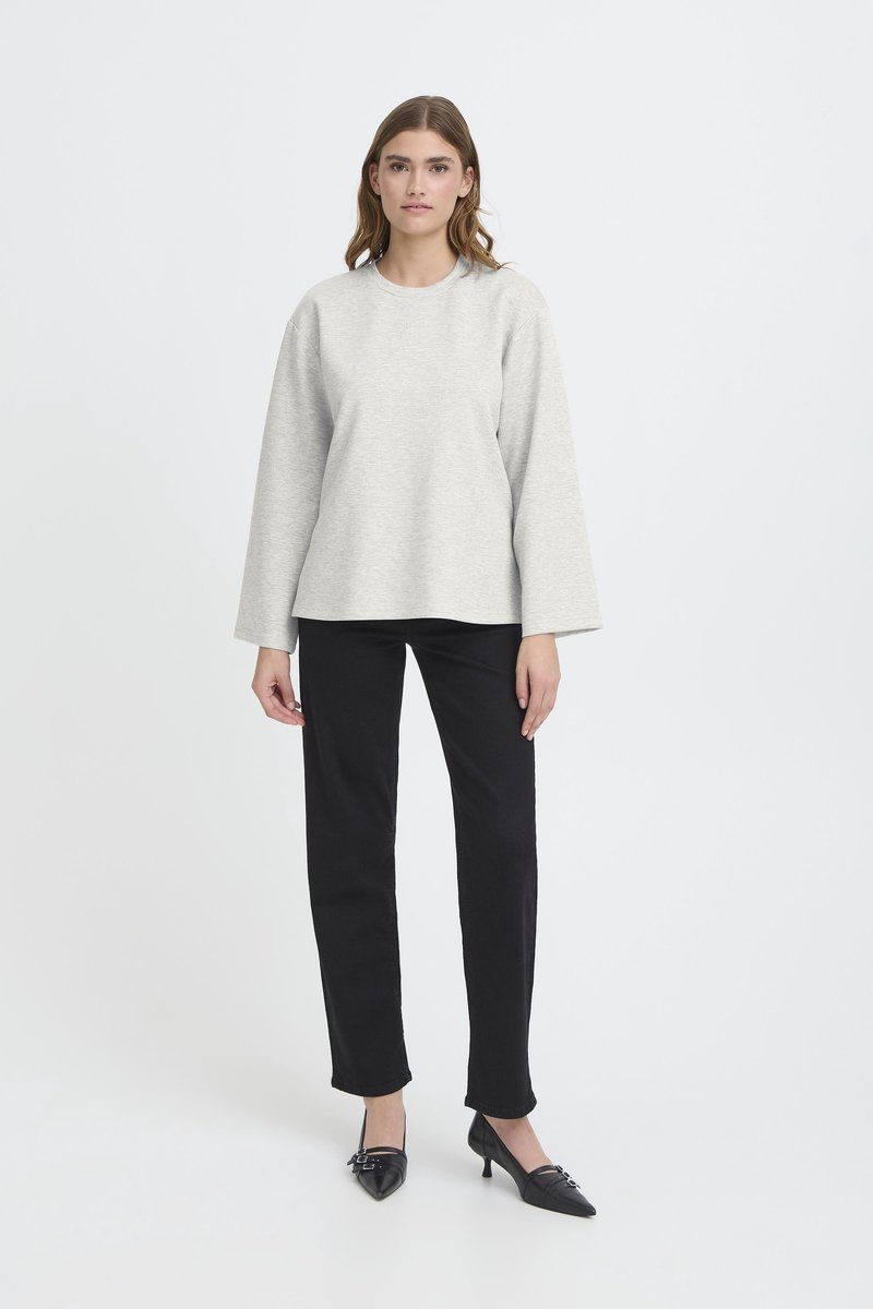Ichi IHCOZY LS Dames Trui - Light grey melange — cadeau in Cadeau-ideeën - foto 2